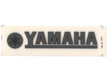 Naklejka YAMAHA - 11 x 2cm grafitowo-czarno-srebrna