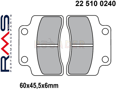 Klocki hamulcowe RMS 22 510 0240 (FA235, MCB694) - KEEWAY F-act, Focus, Matrix; CPI Aragon, Formula, Hussar, Olivier, Popcorn, RY6, Swan; BAOTIAN BT49; GENERIC Tracker, Epico, Ideo, Race, Toxic