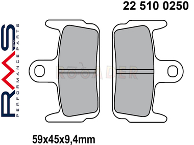 Klocki hamulcowe RMS 22 510 0250 (FA234, MCB686) - HONDA X8R