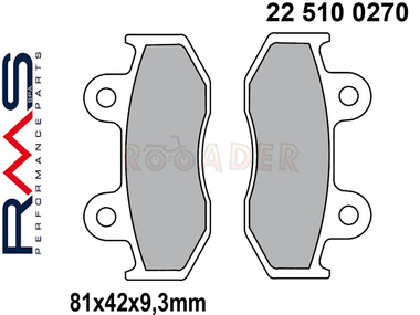 Klocki hamulcowe RMS 22 510 0270 (FA323, MCB685) - HONDA Dylan, Lead, Nes, PS, SH