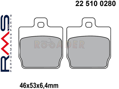 Klocki hamulcowe RMS 22 510 0280 (FA268, MCB701) - MBK Nitro; YAMAHA Aerox, Slider