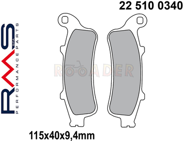 Klocki hamulcowe RMS 22 510 0340 (FA281, MCB693) - HONDA Foresight, Pantheon; PEUGEOT SV