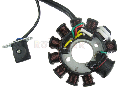 Stojan alternatora do silnika GY6 125/150 (11 cewek) - do maxiskuterów Romet, Barton, Junak, Zipp 125 i 150cm3 