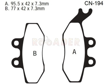 Klocki hamulcowe CN-194 (FA194, MCB664, MCB734) - APRILIA RS50, RX50, DERBI, PEUGEOT
