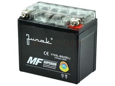 Akumulator YTX5L-BS (GEL) - 12V 5Ah - skutery i motorowery Junak, Romet, Barton, Longjia, Zipp, Kymco, Keeway, CPI, Aprilia, Suzuki z silnikiem 2T i 4T