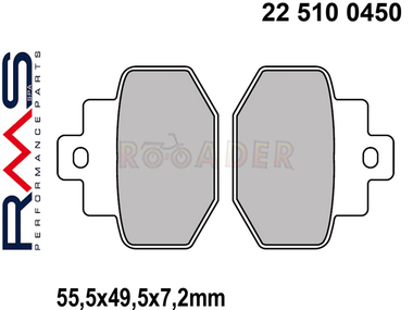 Klocki hamulcowe RMS 22 510 0450 (FA321, MCB727) - BENELLI Adiva; DERBI GP1; GILERA Dna, Runner; PIAGGIO Hexagon; VESPA GT, GTS, GTV