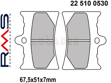 Klocki hamulcowe RMS 22 510 0530 (FA126, MCB572) - APRILIA AF1, RS 125 (.... - 2006)
