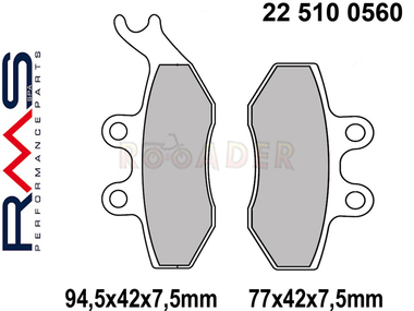 Klocki hamulcowe RMS 22 510 0560 (FA374, MCB796) - ITALJET Jupiter, Millenium; KEEWAY TX; RIEJU NKD, RS2
