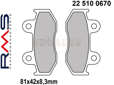 Klocki hamulcowe RMS 22 510 0670 (FA411, FA323/3, MCB746) - SUZUKI Burgman, Sixteen