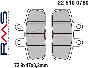 Klocki hamulcowe RMS 22 510 0760 (FA256, MCB557) - APRILIA Sport City