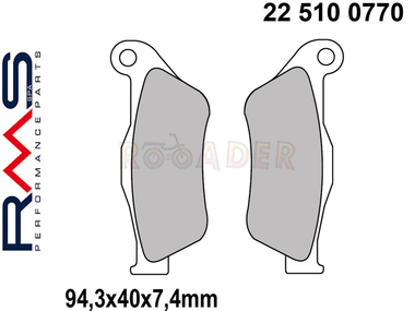Klocki hamulcowe RMS 22 510 0770 (FA430, MCB786) - YAMAHA X-Max