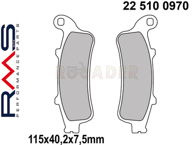 Klocki hamulcowe RMS 22 510 0970 (MCB692) - HONDA Foresight, JAzz, Pantheon, Reflex; PEUGEOT Looxor