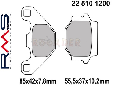 Klocki hamulcowe RMS 22 510 1200 (FA067, MCB523) - SUZUKI GN, RD; YAMAHA TDR