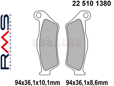 Klocki hamulcowe RMS 22 510 1380 (FA363, MCB707)