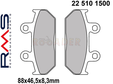 Klocki hamulcowe RMS 22 510 1500 (FA412, MCB751) - MALAGUTI Madison; SUZUKI Burgman