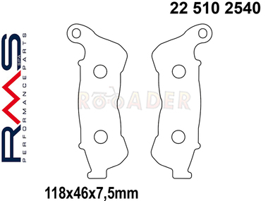Klocki hamulcowe RMS 22 510 2540 (FA388, MCB776) - HONDA CBR, Forza, Jazz, Nes, S-Wing, SH, Silver Wing, Shadow, Varadero; SUZUKI Burgman, Sixteen