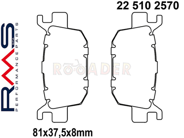 Klocki hamulcowe RMS 22 510 2570 (FA415, FA698, MCB806) - HONDA Forza, Jazz, Nes, S-Wing, SH 125/150
