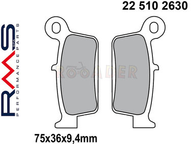 Klocki hamulcowe RMS 22 510 2630 (FA131/3, MCB575) - HONDA CR, CRM, NSR, SRX; KYMCO KB50, Super 9, ZX50; PEUGEOT SV; SUZUKI RM; YAMAHA YZ