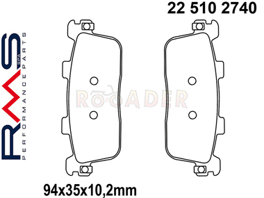 Klocki hamulcowe RMS 22 510 2740 (FA607) - KYMCO K-xct 125, People S 125/200/250, Xciting 250/300