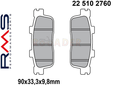 Klocki hamulcowe RMS 22 510 2760 (FA498, MCB830) - KYMCO Downtown