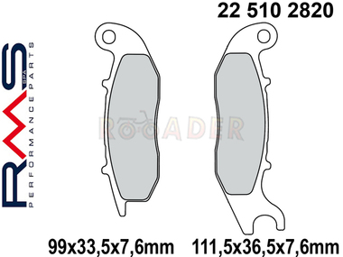 Klocki hamulcowe RMS 22 510 2820 (FA375, MCB759) - HONDA CBF, CBR; RIEJU RS2