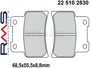 Klocki hamulcowe RMS 22 510 2830 (FA432, MCB785) - APRILIA RS; KYMCO Xciting; SYM Maxsym