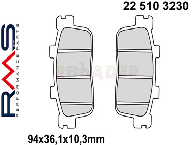 Klocki hamulcowe RMS 22 510 3230 (FA427, MCB821) - SYM HD 125/150/200, GTS 250, Joymax 250/300