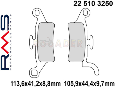 Klocki hamulcowe RMS 22 510 3250 (FA492, MCB835) - YAMAHA BWS 125, Xenter 125/150