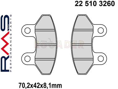 Klocki hamulcowe RMS 22 510 3260 (FA306, MCB779) - RIEJU RS2 125; SYM RS 50, Euro MX 125/150