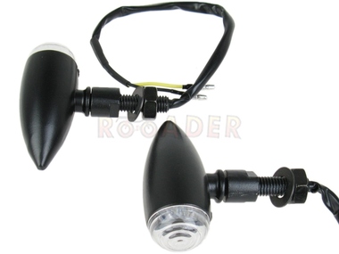 Kierunkowskaz uniwersalny C-3013 LED, kropla, czarno/biały, metalowa obudowa (komplet, prawy+lewy)