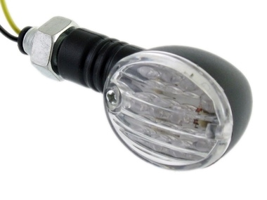 Kierunkowskaz uniwersalny W-1322 LED, owalny, czarno/biały (tył prawy lub przód lewy)