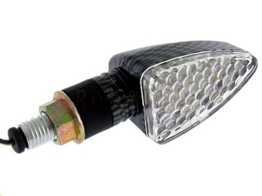 Kierunkowskaz uniwersalny W-1325 LED, stożkowy, carbon/biały (tył prawy lub przód lewy)