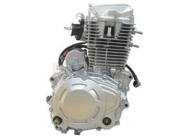 Silnik typ 162FMI, CG 150 - 150cm3, 5 biegów, manualny, srebrny + gaźnik, moduł, cewka, regulator napięcia i przekaźnik - do motocykli Romet, Junak, Barton, Zipp ( !! biegi: 0-1-2-3-4-5)