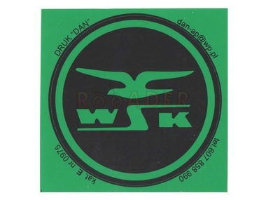 Naklejka WSK - 7 x 7cm czarno-zielona