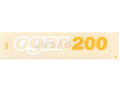Naklejka OGAR 200 - 13 x 3cm biało-żółta (do motoroweru ROMET Ogar 200)