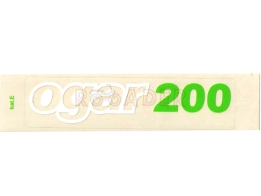 Naklejka OGAR 200 - 13 x 3cm biało-zielona (do motoroweru ROMET Ogar 200)