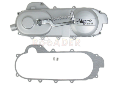 Obudowa przekładni CVT do GY6  50/80 z kołem 12" - ROMET, ROUTER, BARTON, JUNAK, MOTOBI, ZIPP i inne skutery z silnikiem 4T 50/80 cm3 - długość obudowy 43 cm - kompletna !!!, srebrna