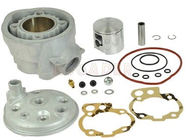Cylinder APRILIA RS50, RX50, MX50; YAMAHA TZR50, DT50; Beta, Malaguti, MBK, Motorhispania, Peugeot, Rieju, Sherco - MINARELLI AM6 - 80cm3, Ø50,00mm, sworzeń 12mm, NICASIL (zestaw z głowicą)
