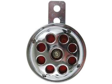 Sygnał dźwiękowy  6 Volt -  ø70mm - CHROM-CZERWONY
