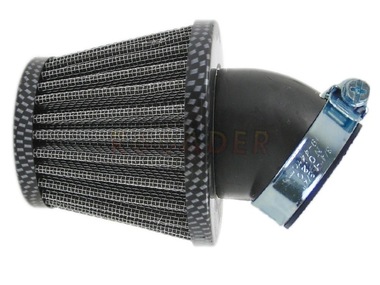 Filtr powietrza stożek CARBON - łącznik wygięty 45° ø28mm