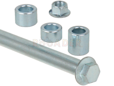 Oś koła tył ZIPP PRO (średnica 17mm / długość 310mm/325mm / gwint M14x1,5) + nakrętka i tulejki