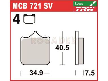 Klocki hamulcowe TRW-LUCAS MCB721SV (FA322/4) złote - APRILIA RSV, Tuono 1000; BENELLI 502C, Leoncino 250/500, TRK502, TRK502X