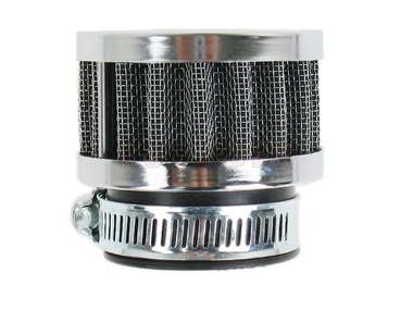 Filtr powietrza stożek CHROM mini walec - łącznik prosty ø38mm