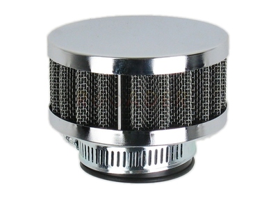 Filtr powietrza stożek CHROM mały walec - łącznik prosty ø38mm