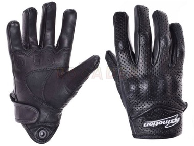Rękawiczki motocyklowe INMOTION wzmocnione perforowane czarne   XL
