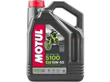 Olej MOTUL 5100 4T Ester 15W50  - półsyntetyczny olej do silników 4-suwowych - opakowanie 4 litry