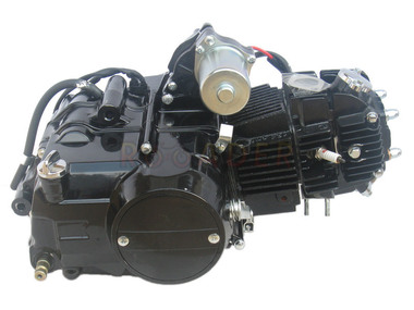 Silnik typ 154FMI - 125cm3, 4 biegi, manualny, górny rozrusznik, czarny - do motorowerów Romet, Router, Junak, Barton, Benzer, GB Motors, Kingway, Kymco, Zumico, Zipp i innych (gaźnik, moduł i cewka)