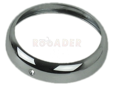 Ramka lampy przedniej ROMET Komar (metalowa, chrom)