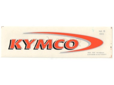 Naklejka KYMCO - 11,5 x 2,5cm pomarańczowa