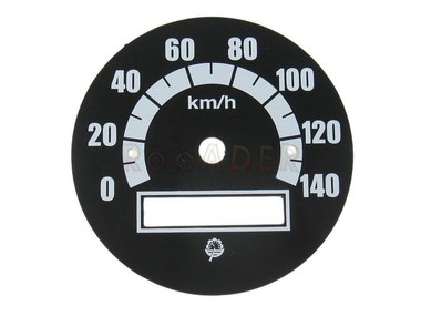 Tarcza licznika (cyferblat) WSK do 140km/h, czarna - średnica 66mm